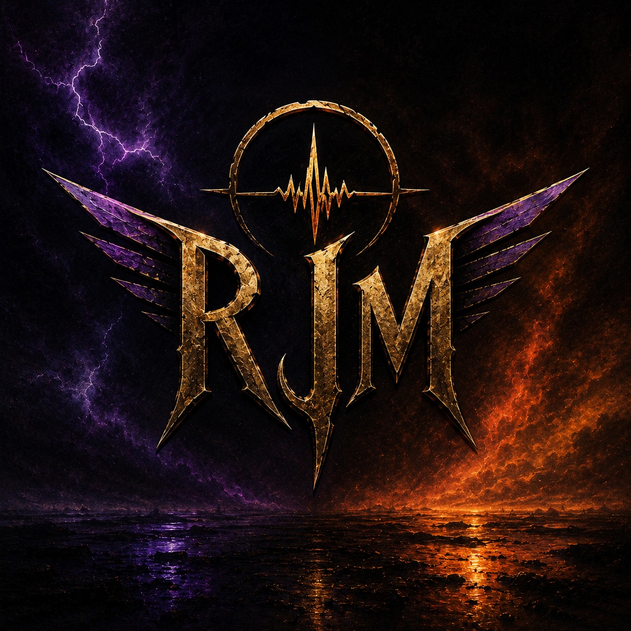 Ronnie Jaymes Mercury emblem · gilded winged sigil over a storm