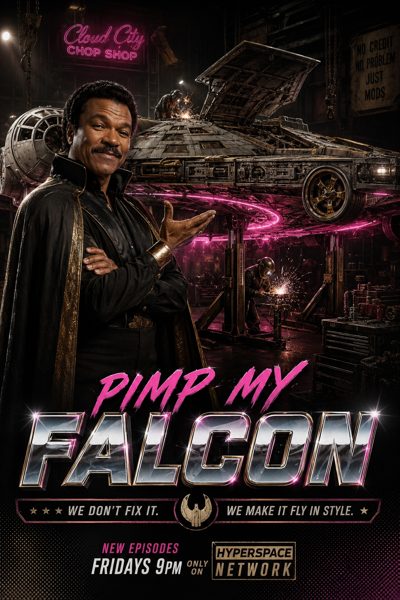 A Pimp My Ride parody poster, Pimp My Falcon